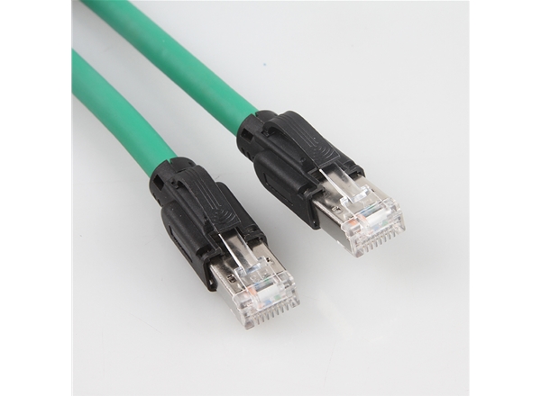 工業以太網線纜德式水晶(jīng)頭安(ān)川電機M3通訊線CAT6雙絞屏蔽高柔網線